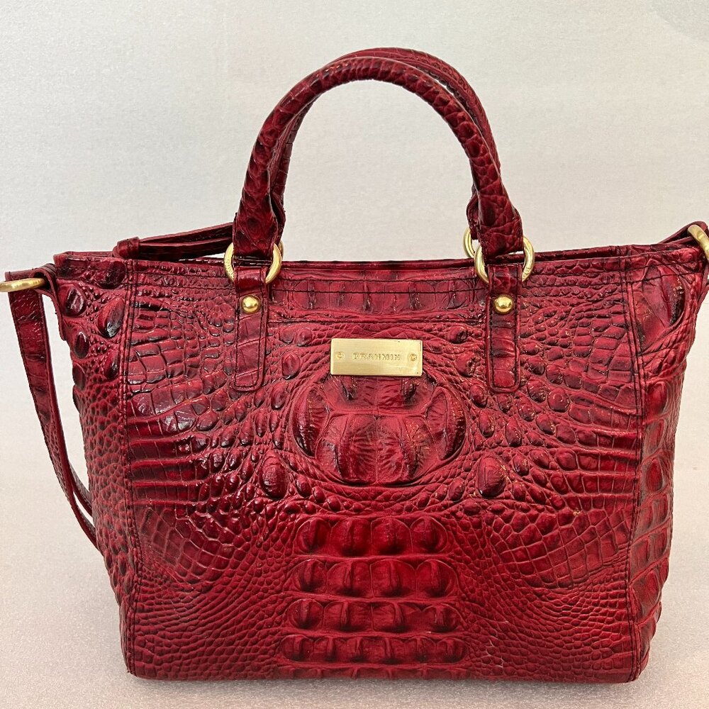 Brahmin Small Arno Bag in Red Melbourne